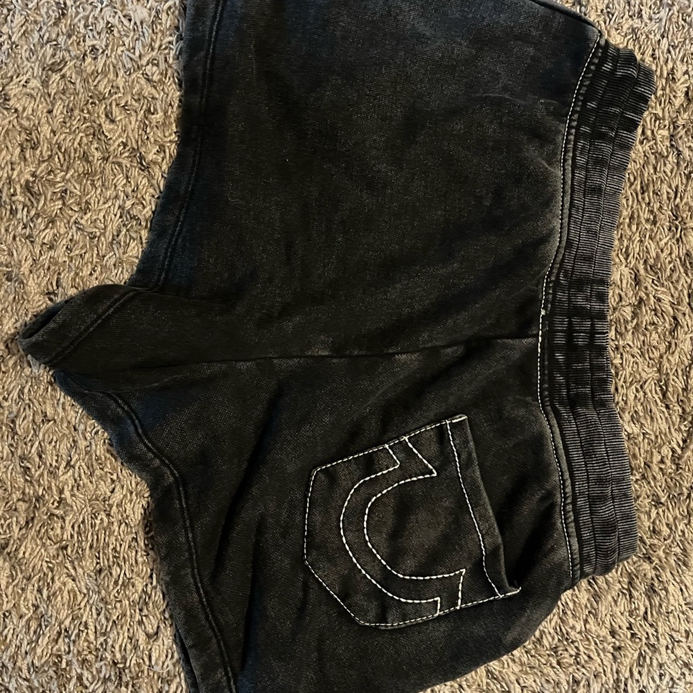 True Religion Black Denim Shorts